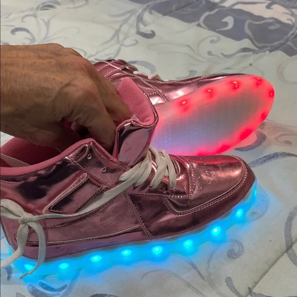 Pink High-Top Women's Sneakers - Picture 7 of 10